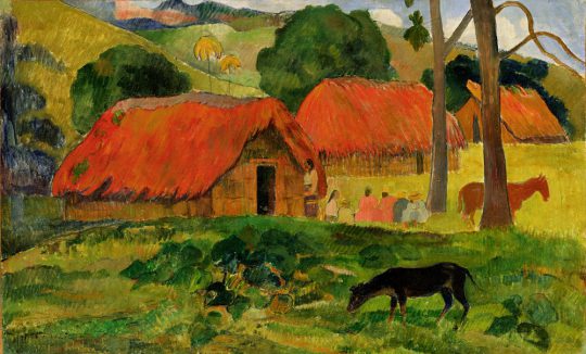 GAUGUIN, Paul / Dog in Front of the Hut, Tahiti / 1892